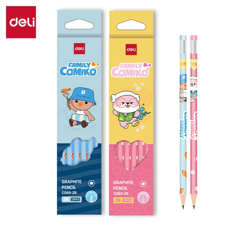 Lápis de grafite Deli-EC068-2B 12pcs